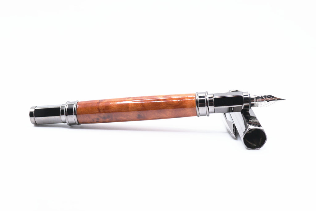 Vertex Fountain - Maple Burl Wood, Gunmetal