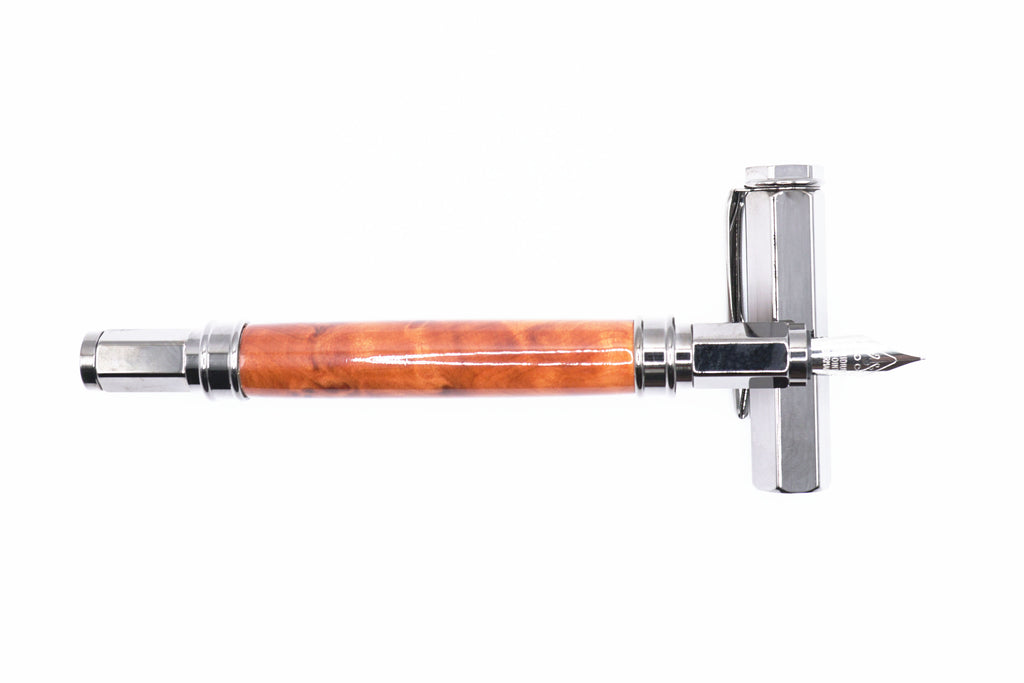 Vertex Fountain - Maple Burl Wood, Gunmetal