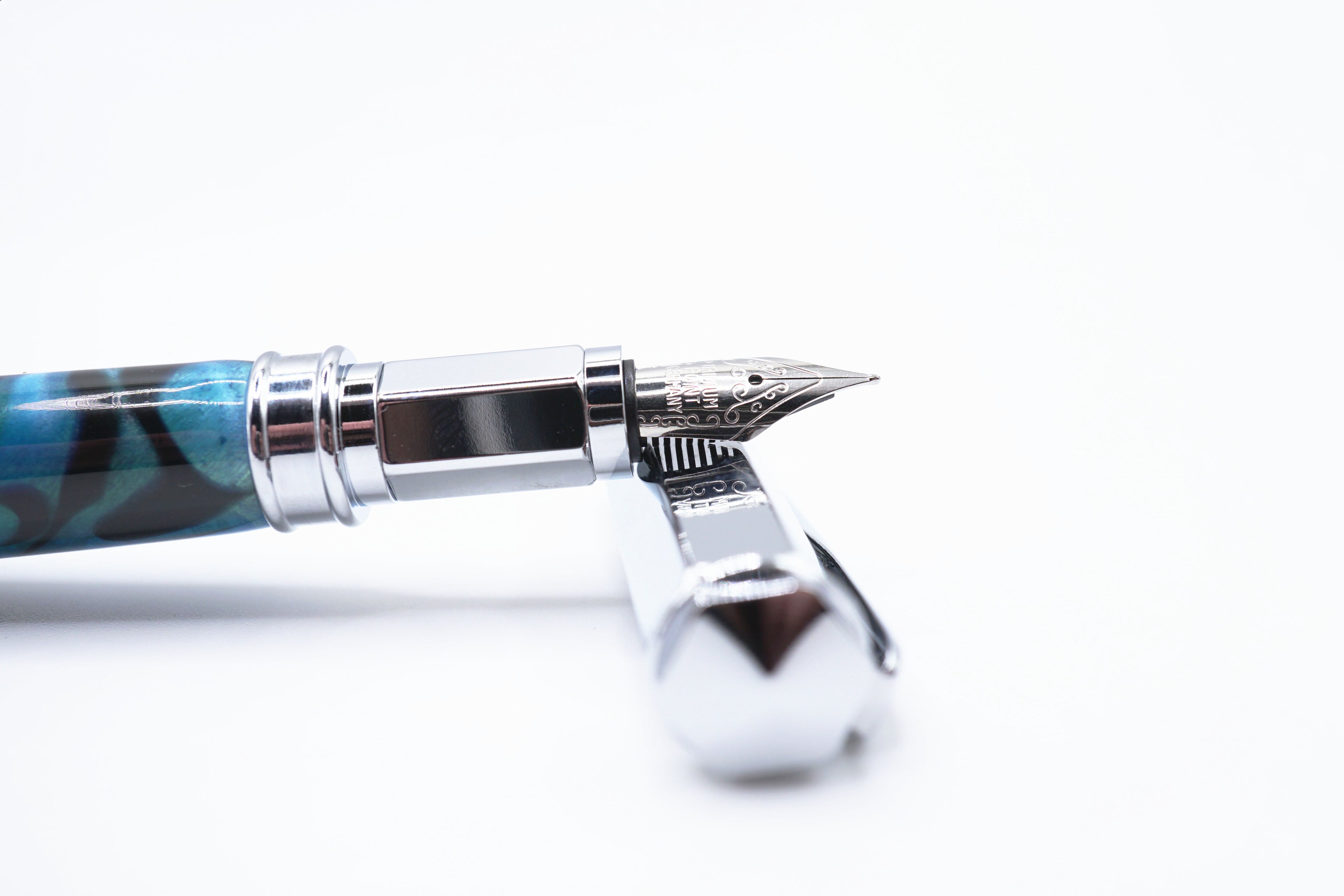 Vertex Fountain Pen - Blue and Black Acrylic, Silver