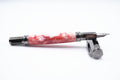 Vertex Fountain Pen - Red and Pink Acrylic, Gunmetal