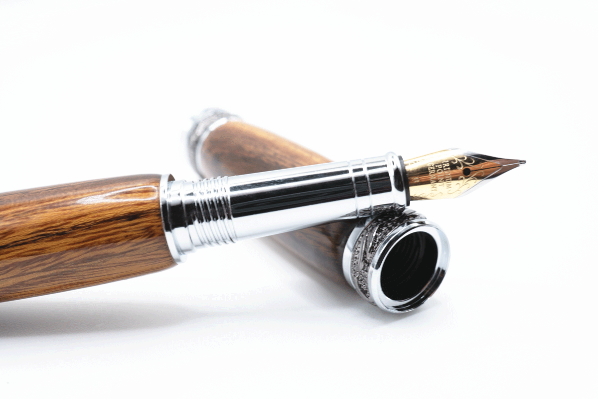 Majestic Jr Fountain Pen - Marblewood, Silver