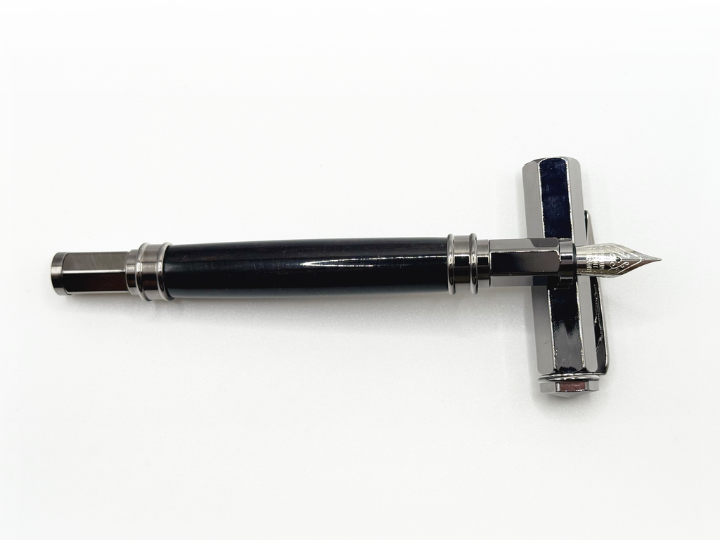 Vertex Fountain Pen - Gaboon Ebony, Gunmetal