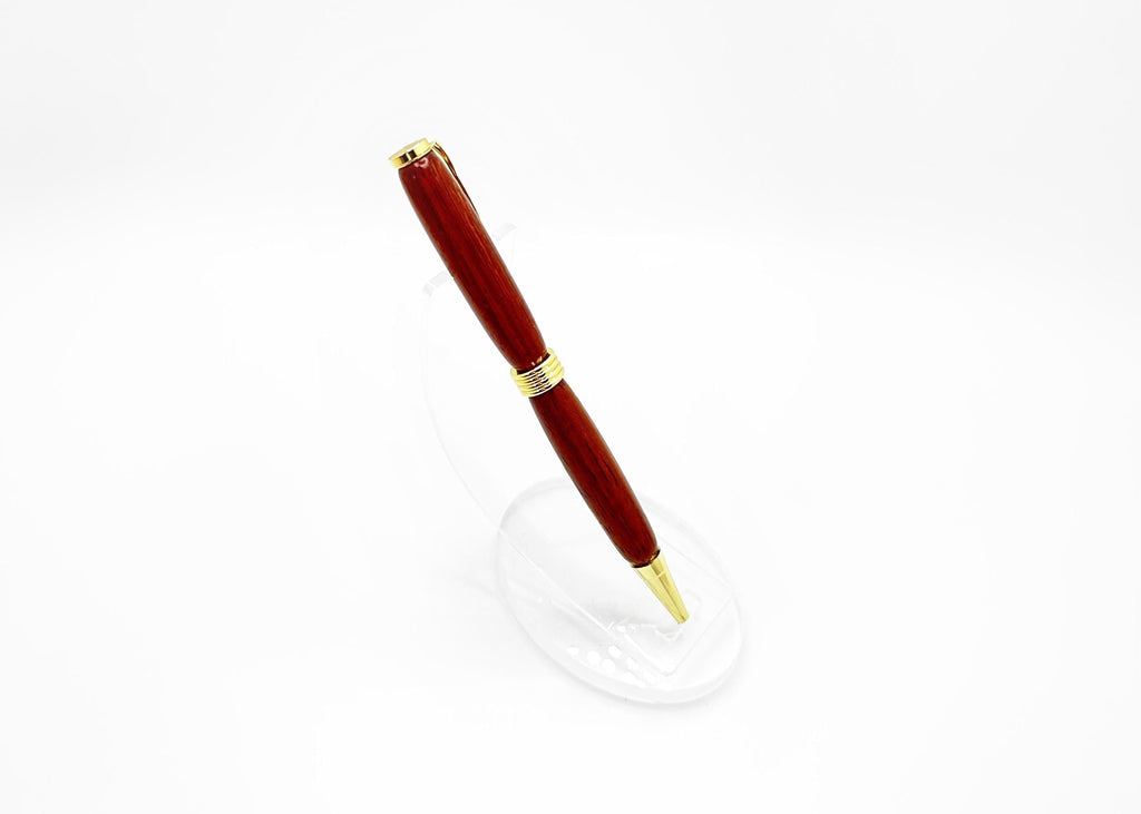 Slimline Wooden Ballpoint Pen - Padauk, Gold Tone